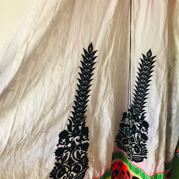 White with peachy pink combination indian dress - Picture 3 of 8